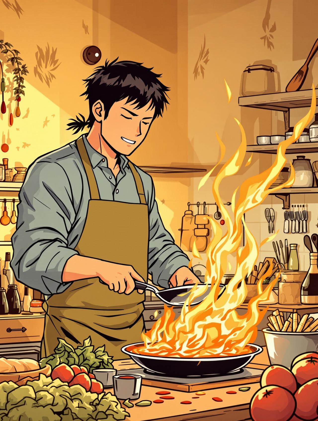 追梦漫画作品《厨神之路》封面